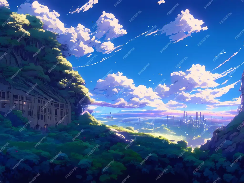 Dunia Isekai yang Menawan Pemandangan anime fantasi yang indah