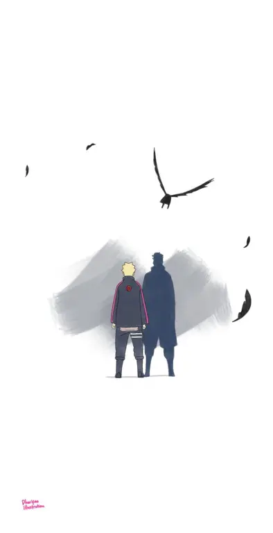 Boruto dan Kawaki Berlatih Boruto dan Kawaki berlatih bersama di bawah bimbingan seorang guru.