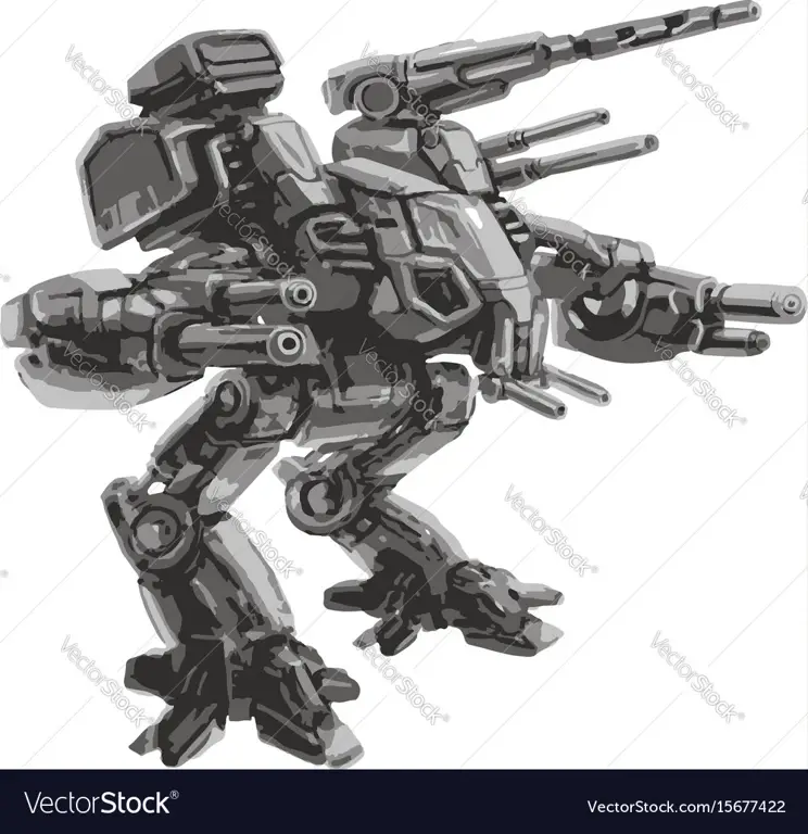 Pertarungan Robot yang Menakjubkan Gambar pertarungan robot anime yang epik