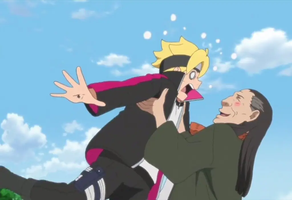 Naruto dan Boruto Menikmati Anime Bersama Gambar Naruto dan Boruto menonton anime bersama