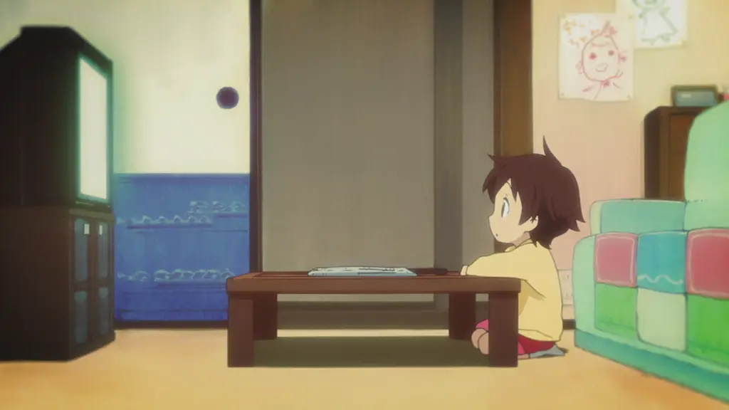 Menikmati Anime di Rumah Gambar seseorang yang sedang asyik menonton anime di rumah
