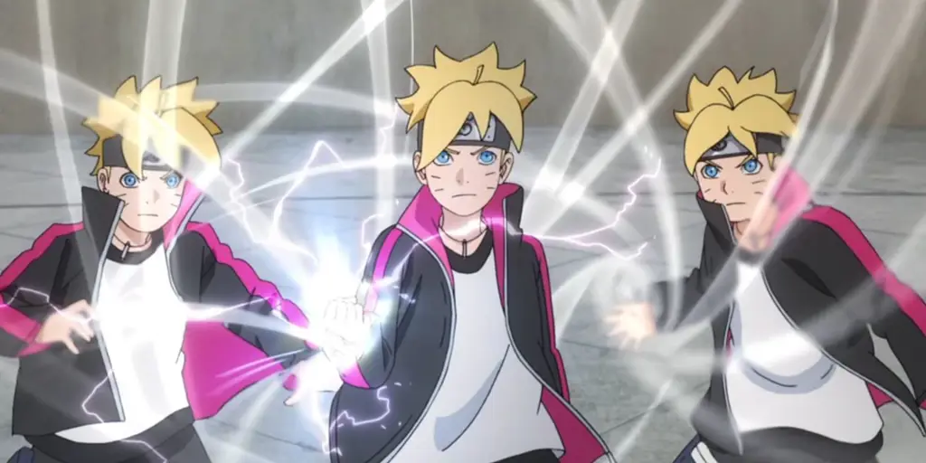 Adegan Pertarungan Boruto Gambar karakter Boruto sedang bertarung