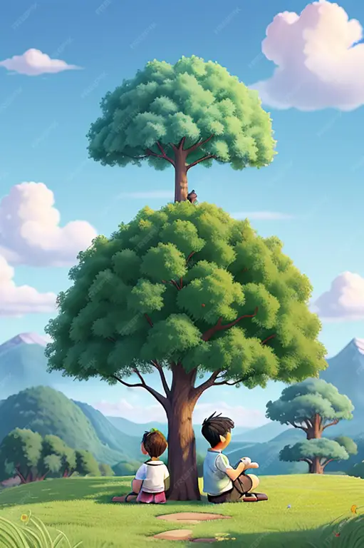 Momen Romantis dalam Anime Gambar pasangan anime sedang menikmati matahari terbenam