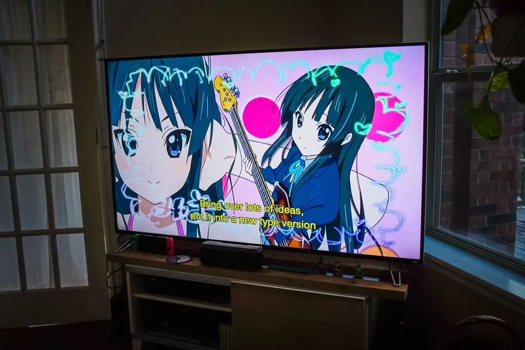 Menikmati Anime di Animax Seseorang menonton anime di televisi
