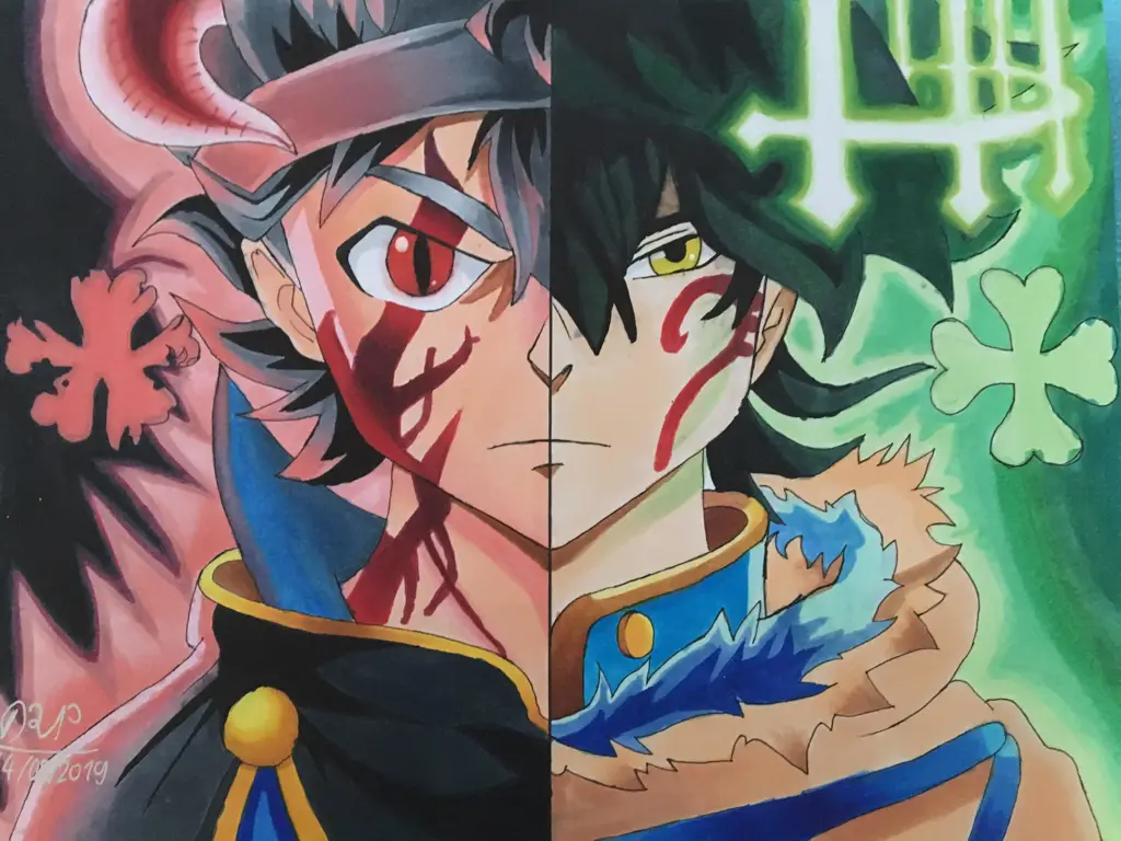 Asta dan Yuno, dua rival yang menjadi teman Asta dan Yuno dalam anime Black Clover