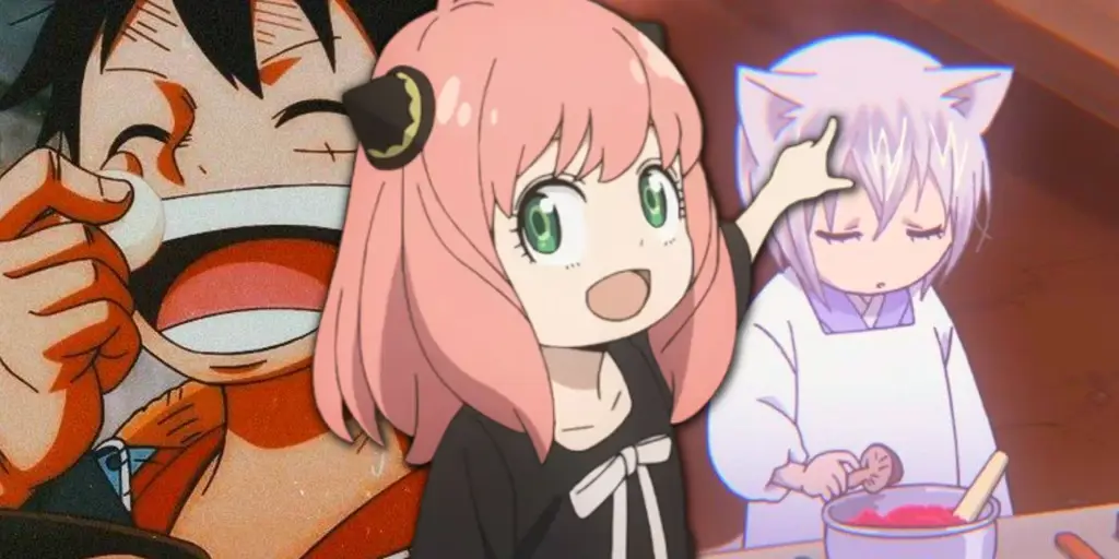 Suasana Menonton Anime di Bioskop Para penggemar anime yang sedang menonton film dengan gembira