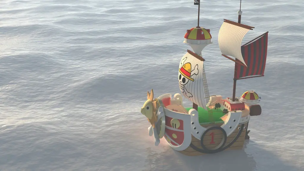Kapal Thousand Sunny yang gagah Gambar Thousand Sunny, kapal bajak laut Topi Jerami