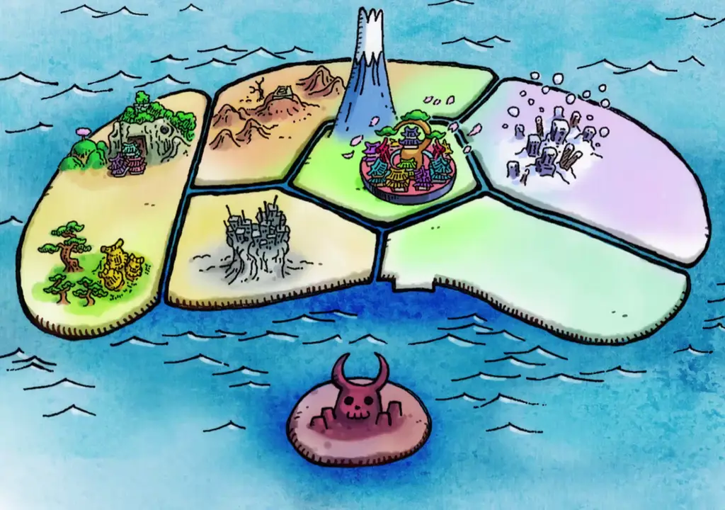 Keindahan dan Misteri Negeri Wano Gambar pemandangan negara Wano dalam anime One Piece