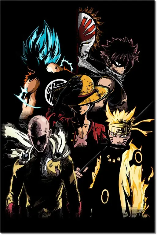 Berbagai anime populer yang bisa kamu tonton Poster-poster berbagai anime populer