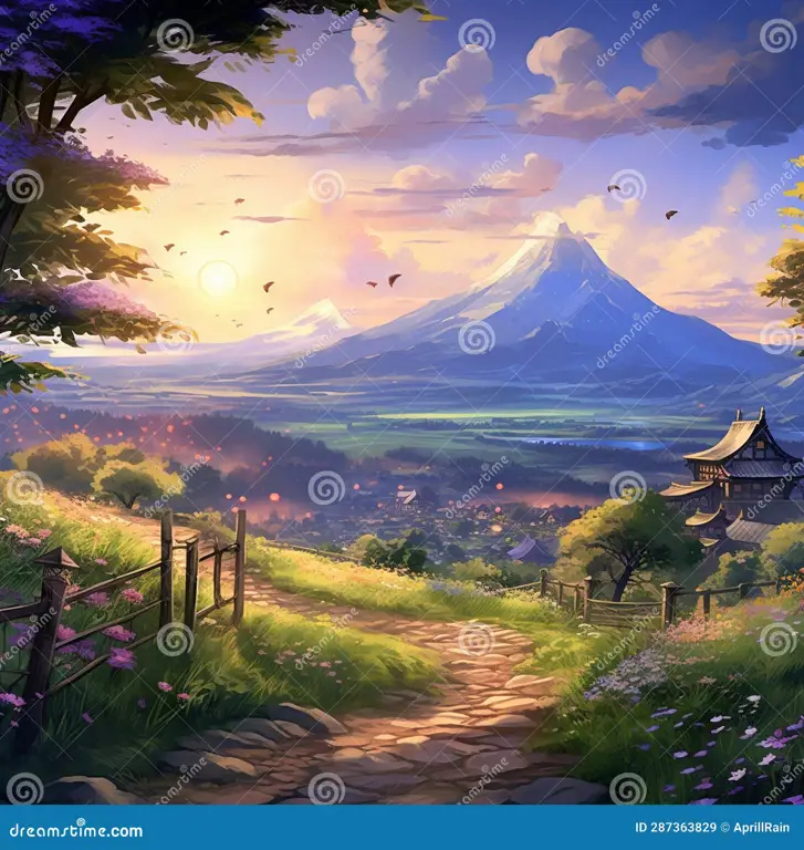 Pemandangan Musim Panas Anime Pemandangan musim panas dengan tema anime