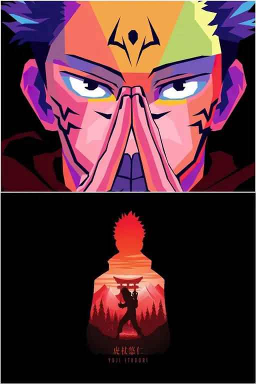 Koleksi Anime Favorit Berbagai poster anime di dinding