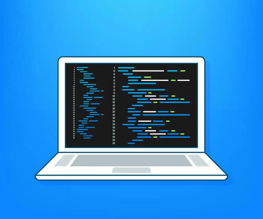 Proses pembuatan coding space Seseorang sedang coding di laptop