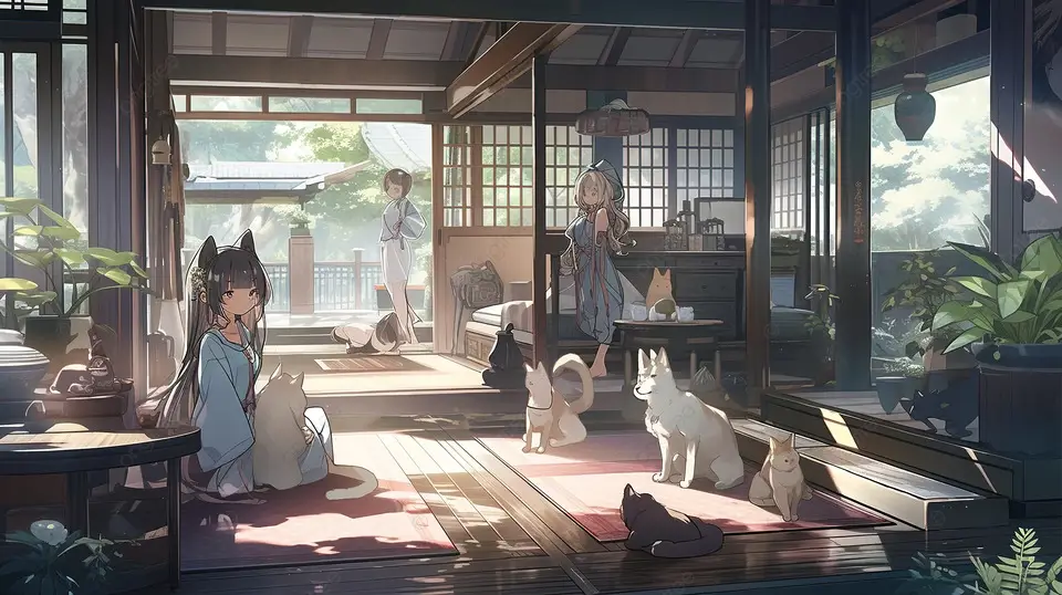 Menikmati Anime di Rumah Gambar seseorang menonton anime di rumah