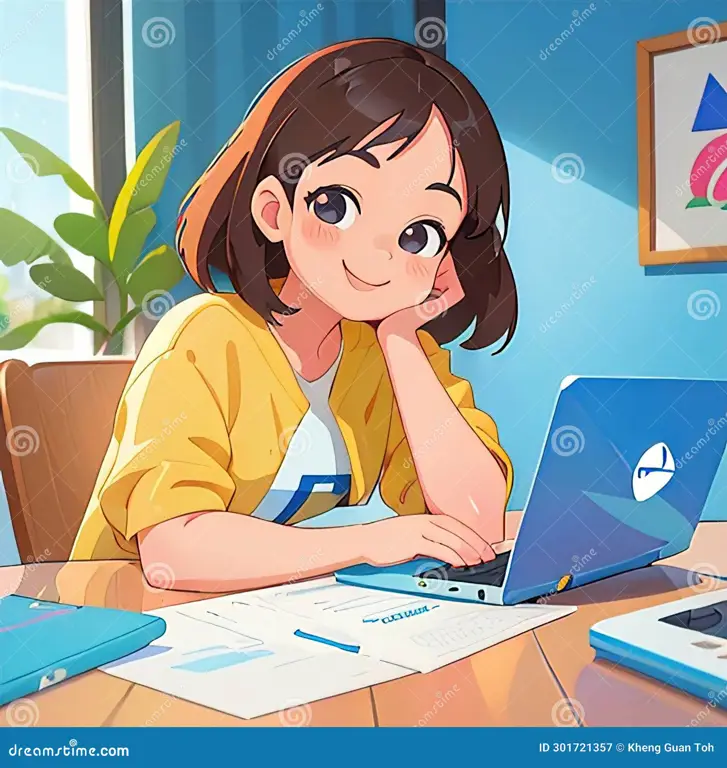 Menikmati Anime dengan Jadwal yang Tepat Seseorang sedang menonton anime di laptop