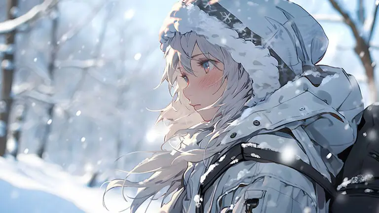 Karakter Anime Winter 2017 Gambar gadis anime imut dengan pakaian musim dingin