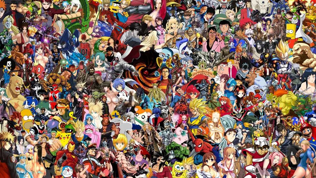 Menikmati anime bersama teman Karakter anime menonton anime bersama-sama