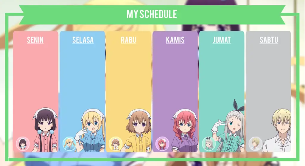 Template Jadwal Menonton Anime Contoh template jadwal menonton anime