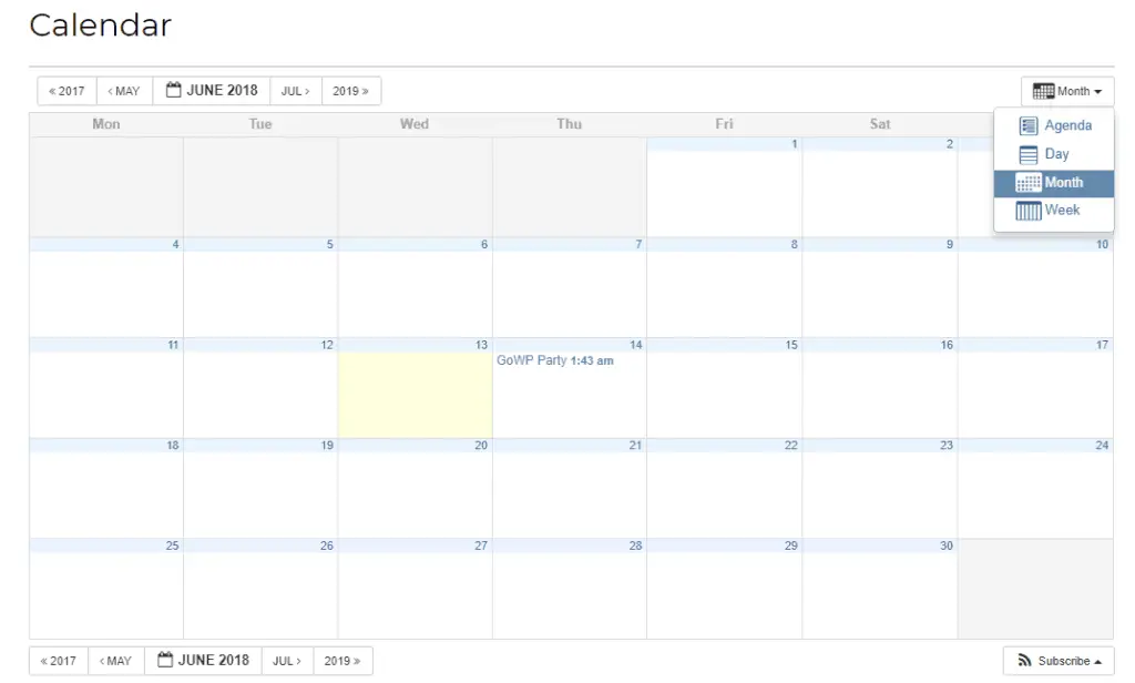 Plugin Kalender WordPress untuk Jadwal Anime Gambar contoh plugin kalender WordPress yang menampilkan jadwal anime