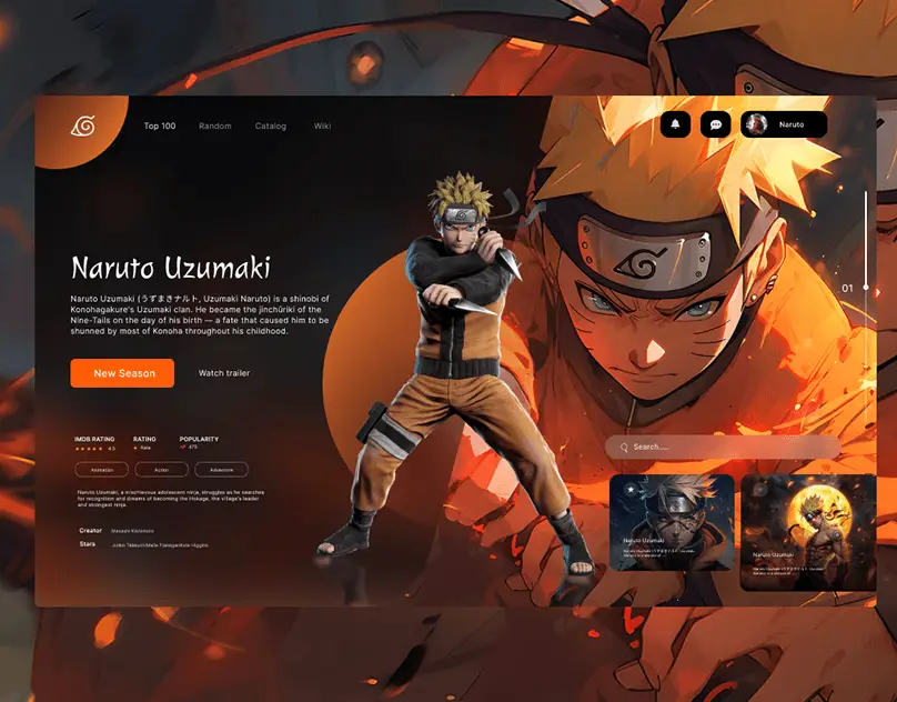 Desain Website Anime yang Menarik Contoh desain website anime yang menarik