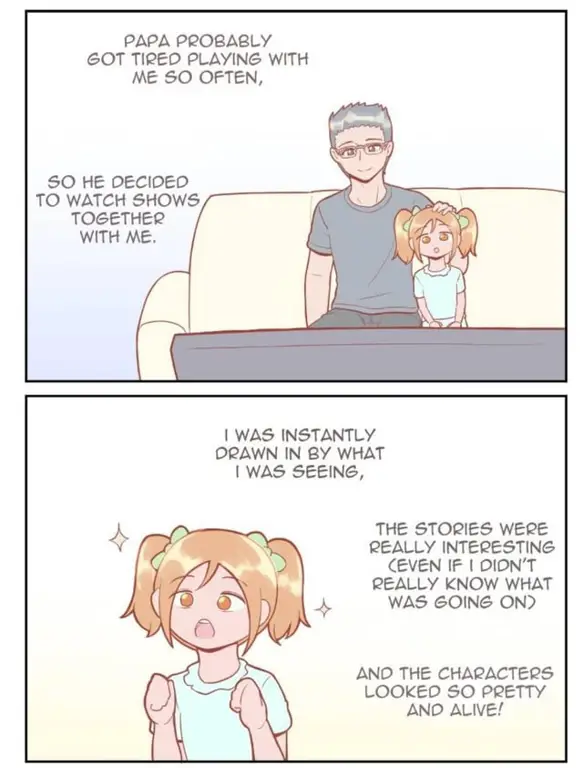 Menonton anime bersama teman-teman Gambar orang-orang menonton anime bersama-sama