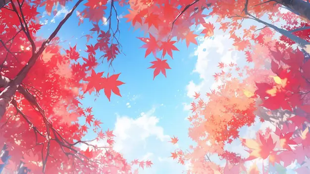 Suasana Musim Gugur dan Anime Gambar latar belakang musim gugur dengan tema anime