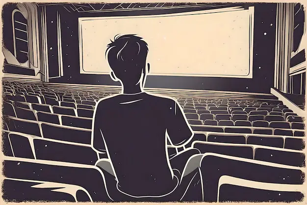 Menonton Anime di Bioskop Orang-orang menonton film anime di bioskop