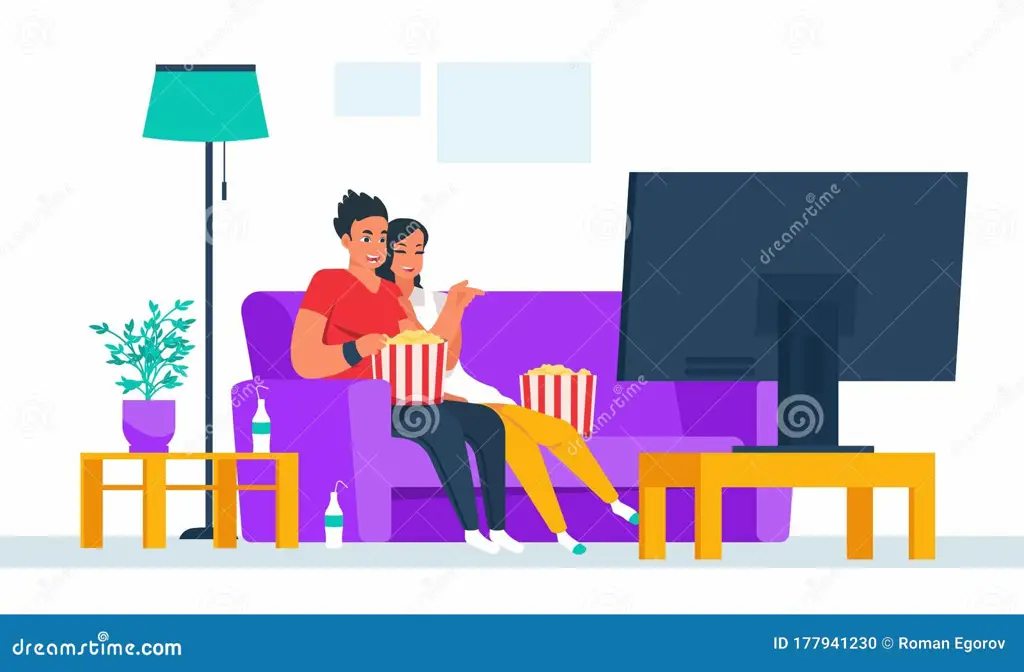 Menikmati Anime Bersama Gambar berbagai karakter anime menonton televisi bersama-sama