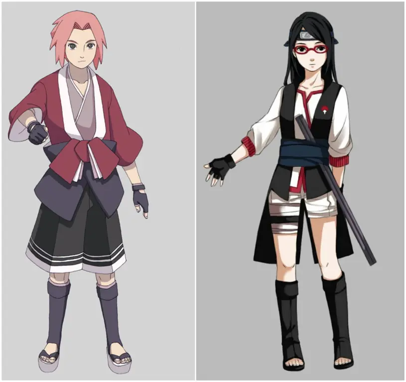 Gambar para karakter Boruto Ilustrasi karakter dalam anime Boruto