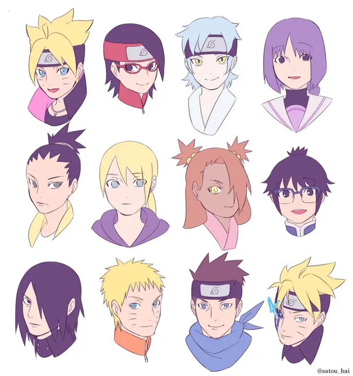 Karakter-karakter utama dalam Anime Boruto Gambar karakter-karakter Boruto