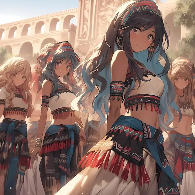 Menonton Anime Bersama Teman Gambar beragam karakter anime yang sedang menonton anime bersama-sama
