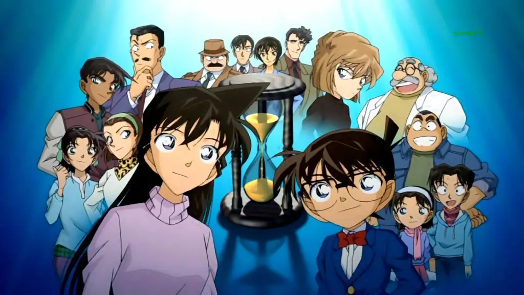 Conan memecahkan sebuah misteri Gambar Conan sedang memecahkan kasus