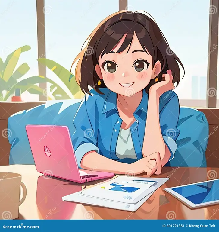 Nikmati anime favorit Anda di Aniplus Seseorang menonton anime di laptop