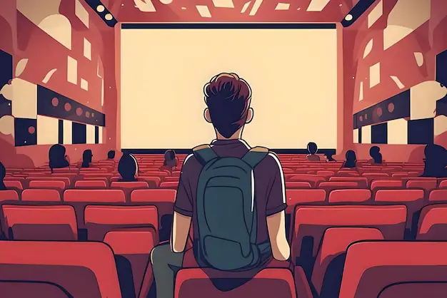 Suasana Menonton Anime di Bioskop Bandung Orang-orang menonton anime di bioskop