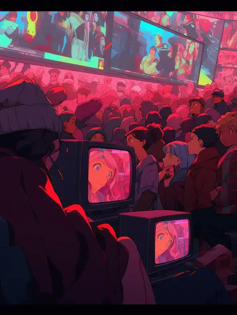 Pengalaman menonton anime di bioskop Penonton sedang menikmati film anime di bioskop