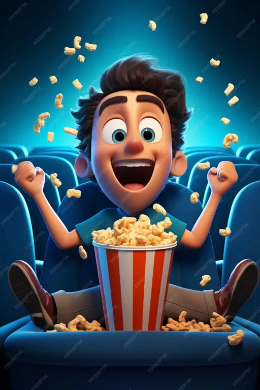Penonton Sedang Menikmati Film Anime di Bioskop Sejumlah penonton sedang menikmati film anime di dalam bioskop