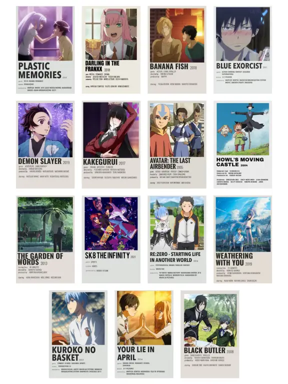 Beberapa film anime yang bisa ditonton di CGV Kumpulan poster film anime yang sedang tayang
