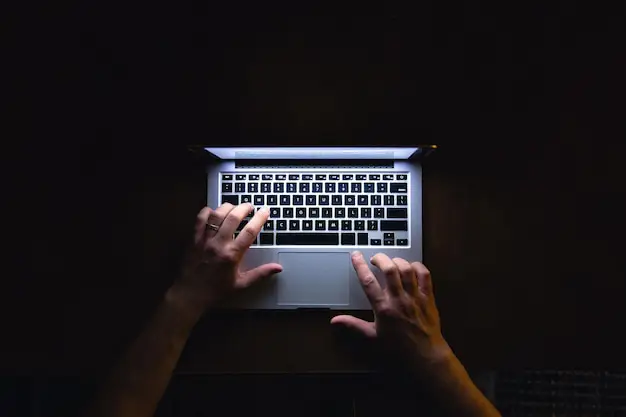 Menikmati Anime Secara Online Seseorang menonton anime di laptopnya