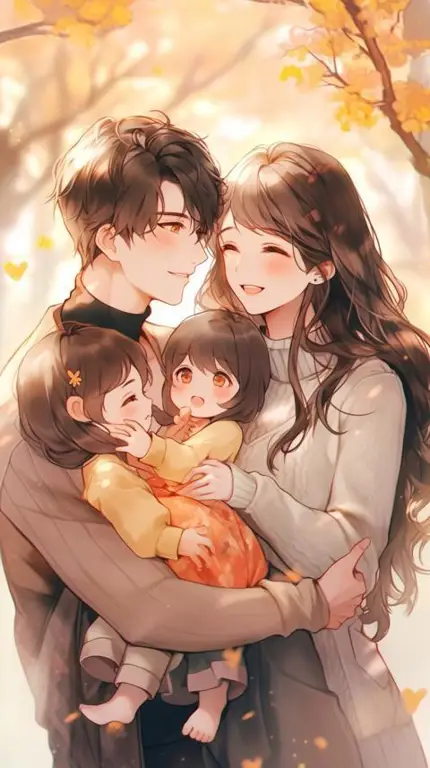 Menonton Anime Bersama Keluarga Gambar keluarga bahagia menonton anime bersama
