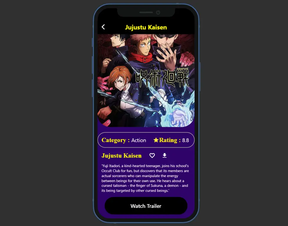 Aplikasi untuk Melihat Jadwal Anime Gambar antarmuka aplikasi menonton anime