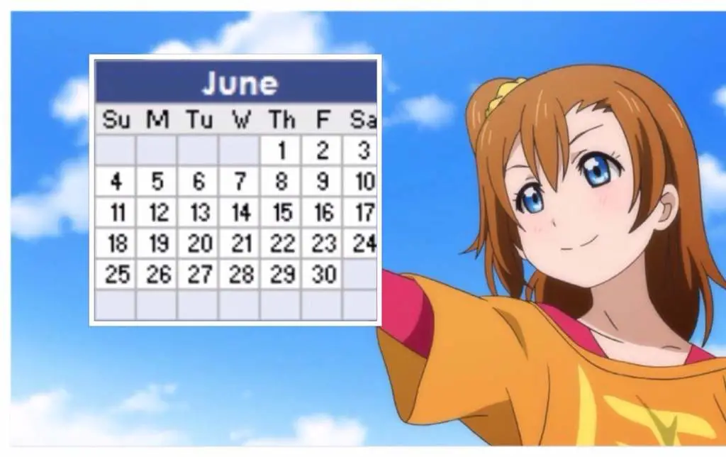 Jadwal Tayang Anime Gambar kalender jadwal anime