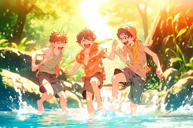 Menonton Anime Bersama Teman Para penggemar anime yang sedang menikmati anime bersama-sama