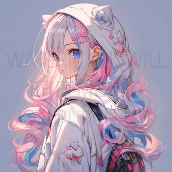 Menikmati Anime di Hari Senin Ilustrasi gadis anime yang sedang menonton anime