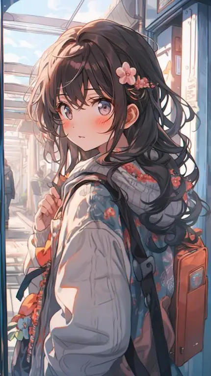 Menikmati Anime Favorit Gambar gadis anime imut menonton anime