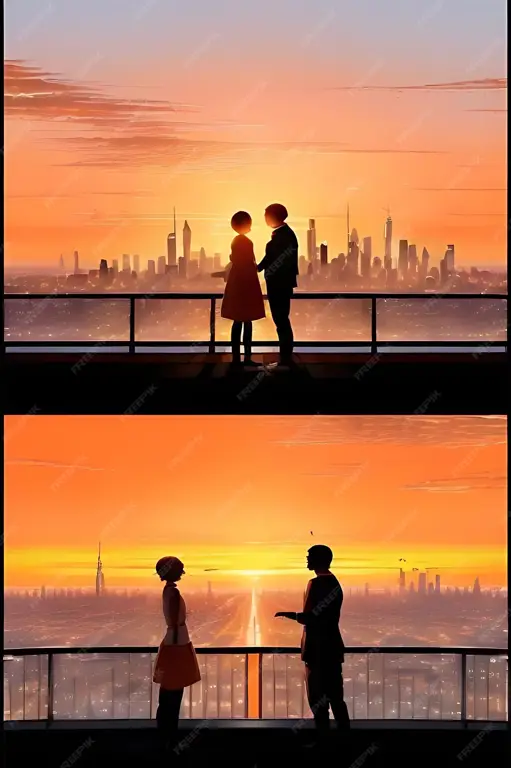 Momen Romantis dalam Anime Ilustrasi adegan romantis anime