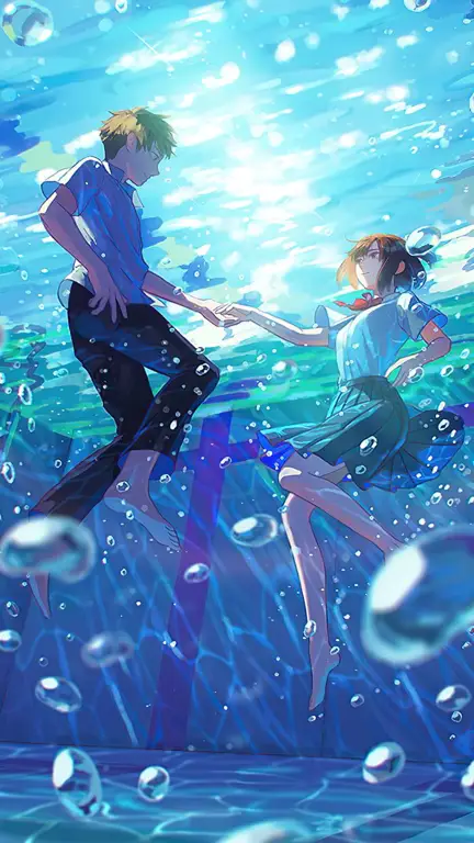 Menikmati Anime di Musim Panas Gambar seseorang menonton anime di musim panas
