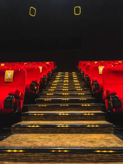 Bioskop yang masih sepi pengunjung Kursi bioskop yang kosong