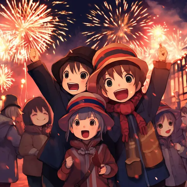 Perayaan Penayangan Film Anime Para penggemar anime sedang merayakan penayangan film