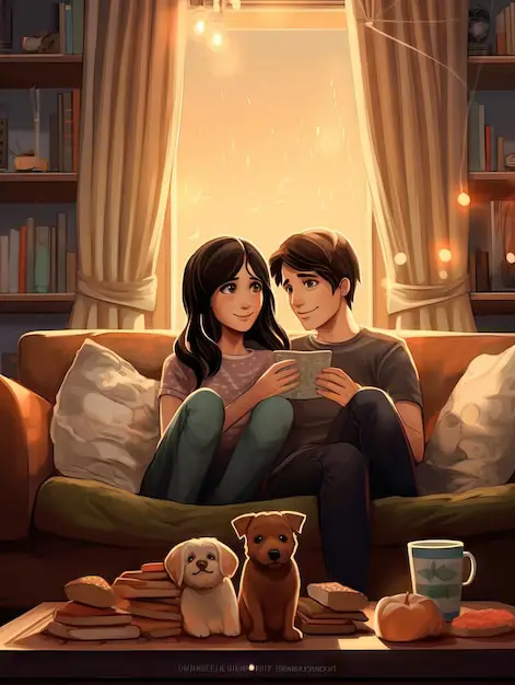 Menonton Film Anime Bersama Teman Sejumlah penggemar anime menonton film bersama-sama
