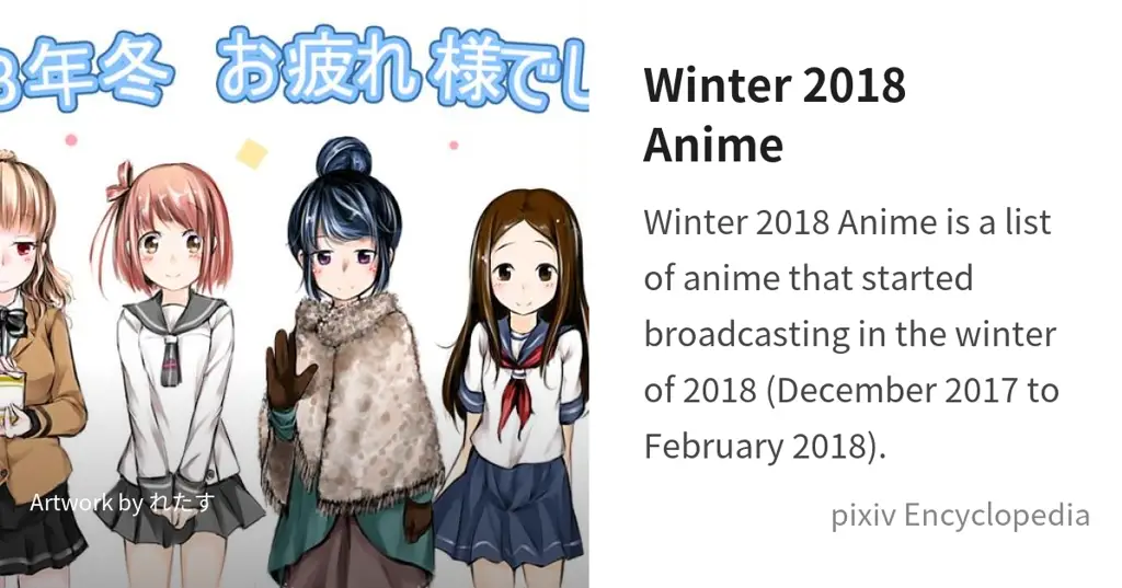 Anime-anime yang rilis di musim dingin 2019 Poster berbagai anime musim dingin 2019
