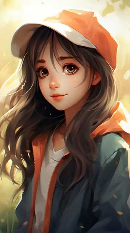 Menikmati Anime Terbaru Ilustrasi gadis anime yang sedang menonton anime dengan ekspresi gembira